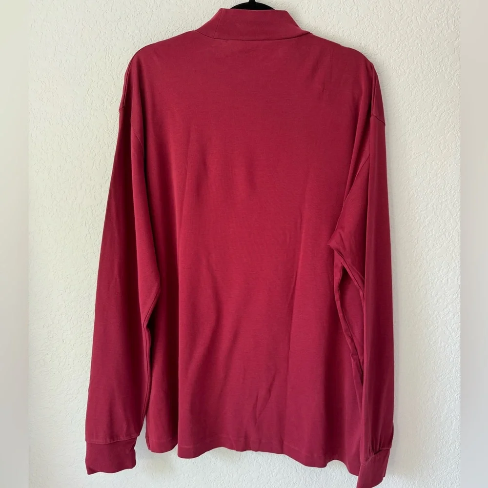 Polo Golf Ralph Lauren Men’s Large Dark Red  Pima Cotton‎ Mock Neck Outdoor